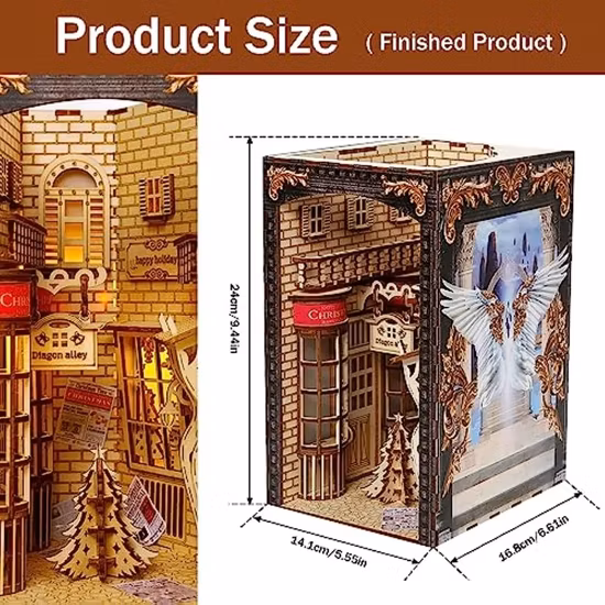 3D 나무 퍼즐 북엔드 DIY 책 구석 키트 장식 북엔드