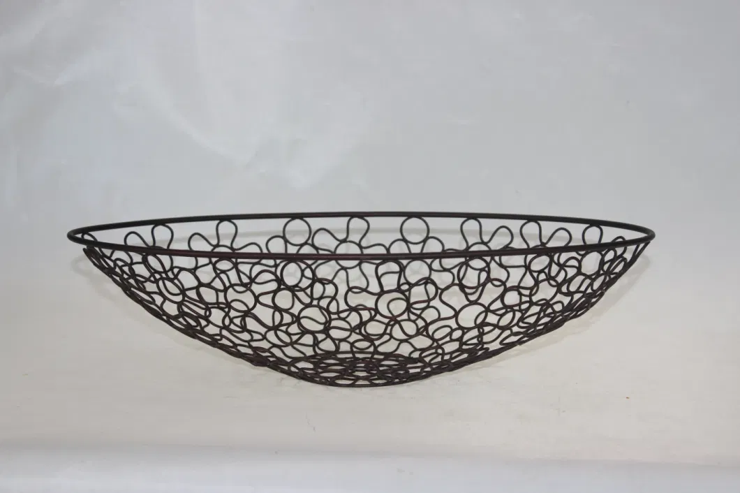 Iron Wire Modern Frame Floral Grain Large Capacity Fruit Basket